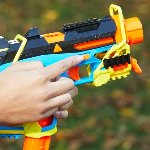 Nerf Rival Mirage XXIV-800 Blaster Pistol, 10 Nerf Rival Balls, 2 Charging Ways, 8 Removable Round Chargers, Pump Priming, Gift for Teens - Image 5