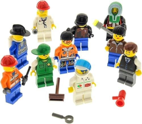 Bausteine Gebraucht 10 X LEGO System Figurines City City Mini Figure with Accessories Men Women Random Assorted - Image 5
