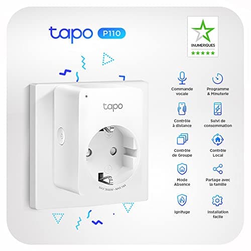 Tapo Prise Connectée WiFi, Suivi de consommation, 16A Type F, compatible avec Alexa et Google Home, Contrôler le radiateur, le chauffage, Économie d'énergie, Commande vocale, Tapo P110(1-pack) - Image 4