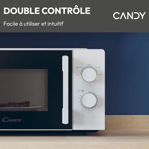Candy Idea CMW20SMWLI Microwave Oven 700 W 20 L, Defrost Function, Glass Turntable, 5 Power Levels, White and Black, Elegant Design - Image 4