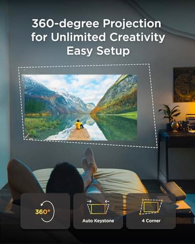ViewSonic M1 Max Portable Smart LED Projector, Full HD 1080P, Google TV, 360° Projection, 200 ANSI Lumens, Built-in Battery with 2 Hours Playtime, Auto Focus, Keystone H/V - Image 5
