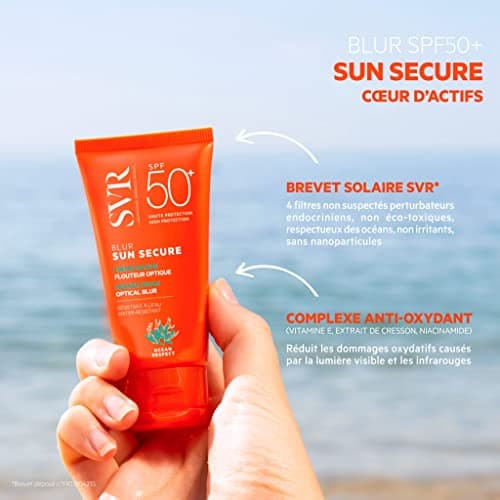 SVR - Sun Secure Blur SPF50+ - Crème mousse solaire effet flouteur optique – Très haute protection UVA, UVB, infrarouge & lumière visible – Peaux sensibles – Niacinamide, Vitamine E – 50 ml - Image 4
