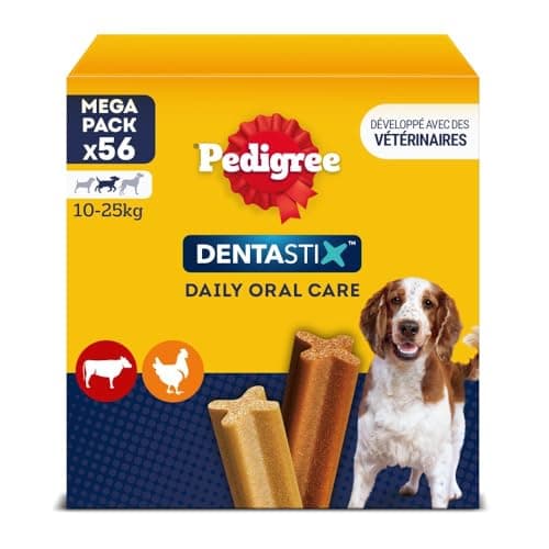 Pedigree DENTASTIX 56 Bâtonnets à Mâcher pour Moyen Chien 10-25kg, 8 Sachets de 7, Saveur Poulet et Bœuf, Détartrage Dentaire Chien, Soins Dentaires pour Chien - Image 5