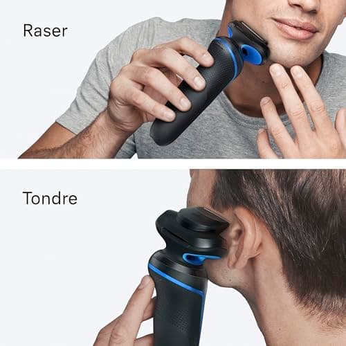 Braun Men's Electric Shaver Series 5 52-B7200CC Blue, Waterproof, Flexible Blades for Gentle Shaving for Face and Beard, 2 Shaving Modes, Precision Trimmer, Set with Cleaning Station - Image 7