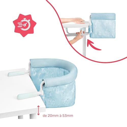 Badabulle Baby Table Seat with 3-Point Harness, Comfortable, Ultra Compact Folding to Take Anywhere, From 6 to 36 Months or 15 kg - Image 4