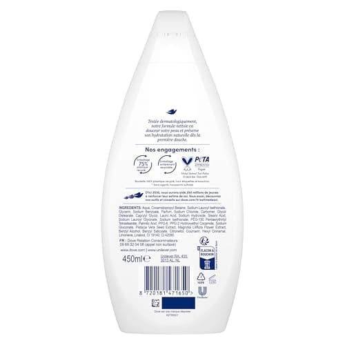 DOVE - Gel Douche - Essentiel Cocooning - Nettoie en douceur et adoucit la peau - Testé dermatologiquement - 0% Sulfate (lot promo de 2x 450ml) - Image 5