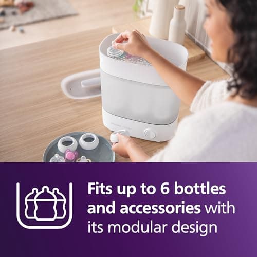 Philips Avent Advanced Bottle Steriliser, Kills 99.9% of Germs*, 10 min Sterilising Cycle – SCF291/01 - Image 6