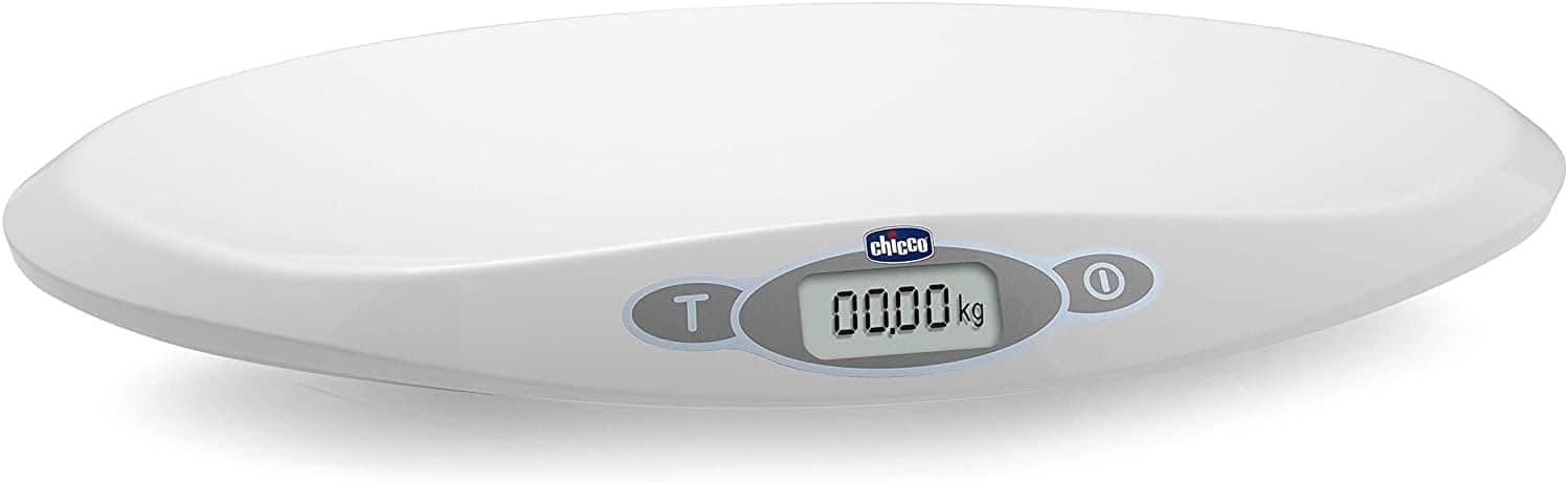 Chicco Electronic Baby Scales, Baby Scales with LCD Display for Newborns and up to 20 kg, Tracks Your Child's Growth, Memorizes the Last Weighing, with Tare Function – White - Image 1