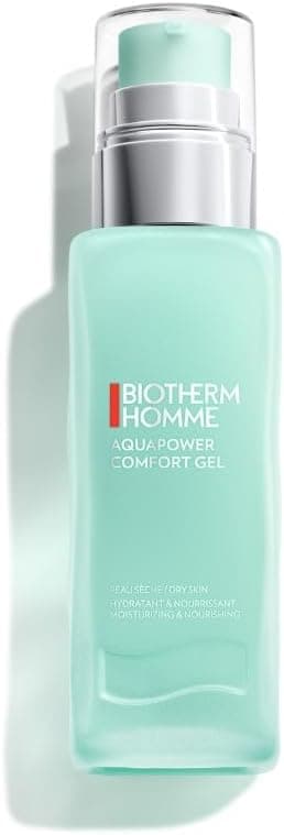 Biotherm Men's Aquapower Comfort Gel for Dry Skin, Moisturizing Face Gel for Men, Non-Sticky Texture Fast Absorbing, To Combat Dryness and External Aggressions 75 ml - Image 1