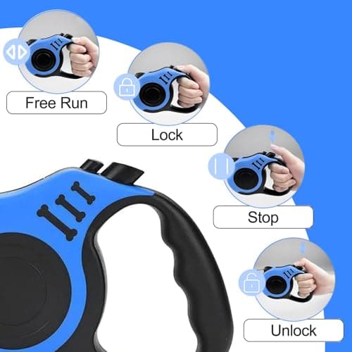 Retractable Dog Lead, 5 m Stable and Adjustable Retractable Dog Lead, 360° with Non-Slip Handle, Flexible for Training and Walking - Image 6
