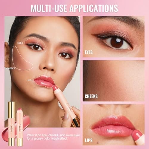 Oulac 2 in 1 Lipstick and Blush – Bright and Juicy, Colour Lip Marker Create a Make-Up Essence, Moisturising Lipstick, Suitable for All Skin Carnations, 2.5 g, Fruit Surge (02) - Image 8