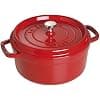 STAUB Enamelled Cast Iron Casserole Dish with Lid and Steam Basket, Suitable for All Heat Sources Including Induction, 4 to 5 People, Round, 26 cm, 5 L, 7.2 kg, Cherry - Image 4