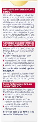 NIVEA Vital SOJA Sérum raffermissant anti-âge, sérum hydratant intense pour peaux matures à l'extrait naturel de soja, soin du visage raffermissant à l'acide hyaluronique (40 ml) - Image 5