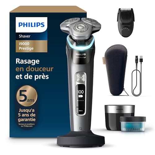 Philips i9000 Prestige Electric Shaver Wet and Dry with Skin IQ Technology, Triple Lift & Cut System, Dual SteelPrecision 360° Rotatable Blades, Beard Styler, Model XP9202/33 - Image 3