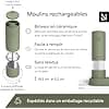 LARS NYSØM Electric Salt and Pepper Mill | Automatic Set with Adjustable Ceramic Grinder | Battery Operated Electric Spice Mill (Sage Green) - Image 5