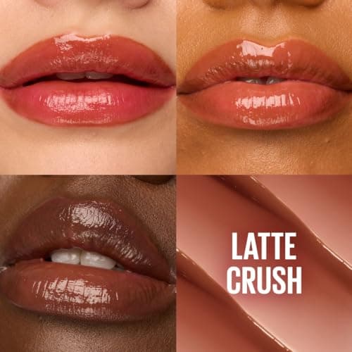 Maybelline New York - Baume Huile Hydratant - Lèvres Lissées et Brillantes - Effet Laqué - Enrichi en Acide Hyaluronique et Extrait de Cerises - Lifter Glaze - Teinte : 009 Latte Crush - Image 7