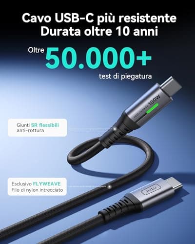 INIU USB C Cable, 1m 100W PD 5A USB C Cable Quick Charge QC 4.0 Charger Type C Nylon Braided for iPhone 16 15 Samsung S23 Ultra iPad Air MacBook Pro Google Pixel 7 Xiaomi Switch PS5 etc. - Image 5
