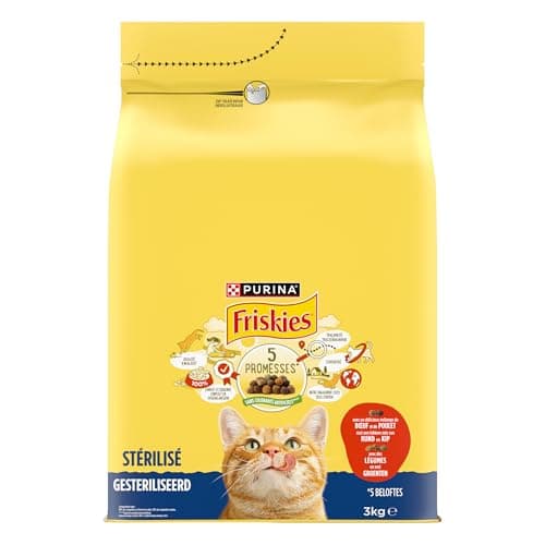 FRISKIES | Cat | Complete dry food for sterilized adult cats | Beef, Chicken and Vegetables | Complete food for sterilized cats | Bag | 3 kg - Image 4
