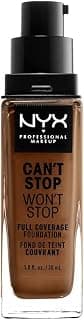 NYX Professional Makeup Fond de Teint Liquide Couvrant Tenue 24h Can't Stop Won't Stop Liquid Foundation, Waterproof, Fini Mat, Formule Vegan, Teinte : Cappuccino (17)
