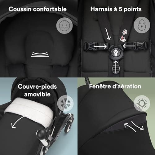 Stokke YOYO3 Stroller with Newborn Pack and 6+ Colour Pack - Includes Frame, YOYO 6+ Color Pack and Newborn 0+ Pack Black - Image 4