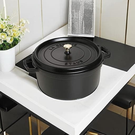 STAUB Enamelled Cast Iron Casserole Dish with Lid, Suitable for All Heat Sources Including Induction, 7 to 8 People, Round, 30 cm, 8.34 L, 8.9 kg, Matte Black - Image 6