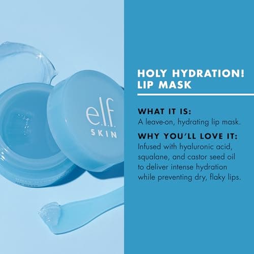 e.l.f. SKIN Holy Hydration! Masque à lèvres hydratant pour une dose plus douce et plus lisse, infusé avec de l'acide hyaluronique, non collant, végétalien et sans cruauté envers les animaux (lot de 1) - Image 5