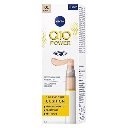 Nivea Q10 Power 3in1 Eye Care Cushion 01 Light 4 ml, crème contour des yeux colorée et hydratante, apprêt pour les yeux anti-âge avec coenzyme Q10, correcteur cernes lissant - Image 3