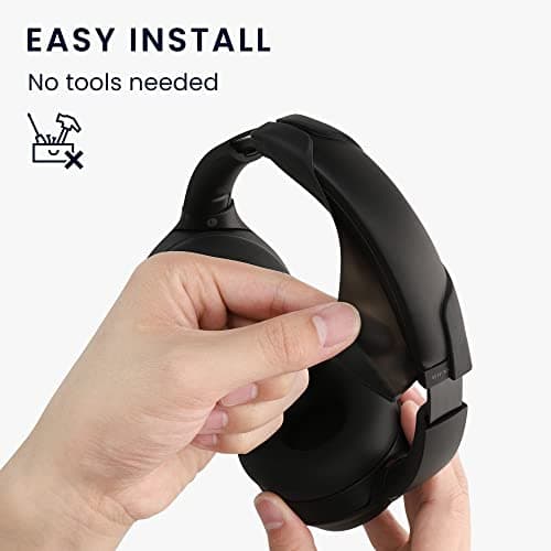 kwmobile Headband Case and Cushion Cover Compatible with Sony WH-XB910N – Protective Silicone Headband and Ear Pads – Dark Blue - Image 5
