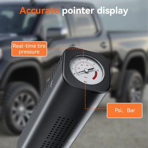 Pompe à air pour pneu – Compresseur de roue de voiture, pompe de voiture puissante avec construction , outil de gonflage avec utilisation facile, accessoire automobile, pour la conduite de vélo - Image 8