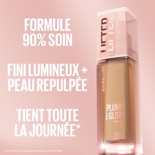 Maybelline New York Lifter Plump & Glow - Foundation - Plumps & Brightens Instantly - Even, Lifted & Radiant Finish - Shade 115 - 30ml - Image 5