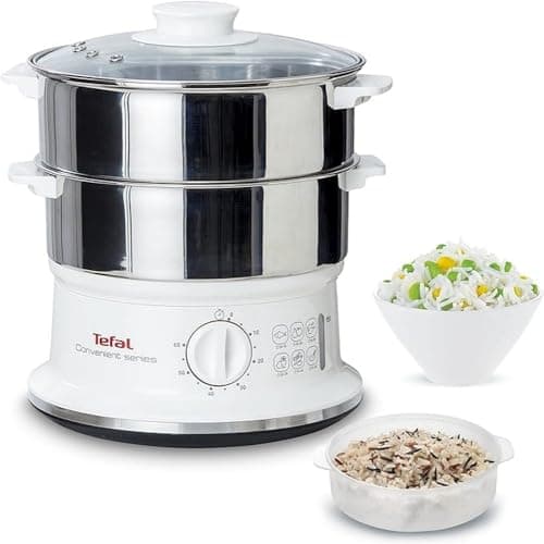 Tefal, Steamer, Healthy Cooking, Stainless Steel Bowls, Stackable, Timer, Auto Shut-off, Dishwasher Safe Parts, Convenient Series, VC145130 - Image 5