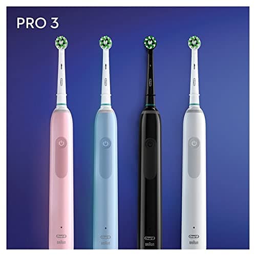 Oral-B Pro 3000 Rechargeable Electric Toothbrush with 1 Pressure Sensor Handle and 1 Crossaction Brush, 3D Technology, Black, Removes Up to 100% Dental Plaque - Image 4