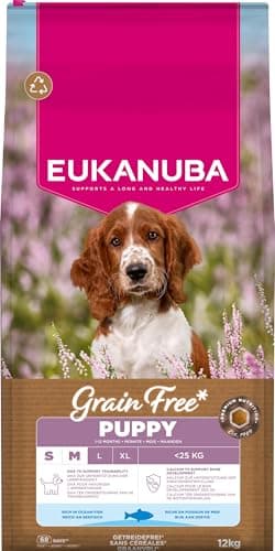 Eukanuba Premium Grain Free Dry Food Puppies Small and Medium Breeds - Rich in Ocean Fish - Hypoallergenic - DHA, Calcium - 12kg - Image 5