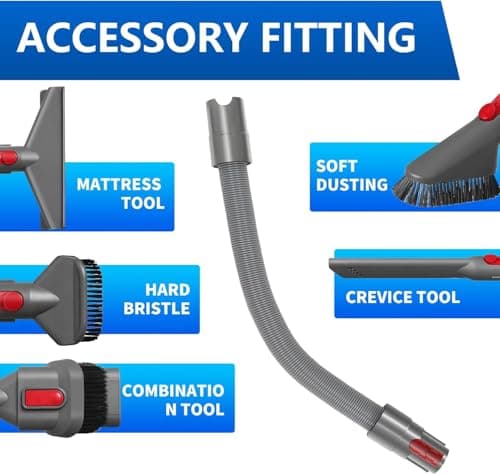 7 Pieces Accessories for Dyson V7, V8, V10, V11, V15 Vacuum Cleaner, Replacement Brush Kit Compatible with Dyson Cyclone, Flexible Extendable Tip, Mattress Brush, Hard and Multifunctional Nozzle - Image 4