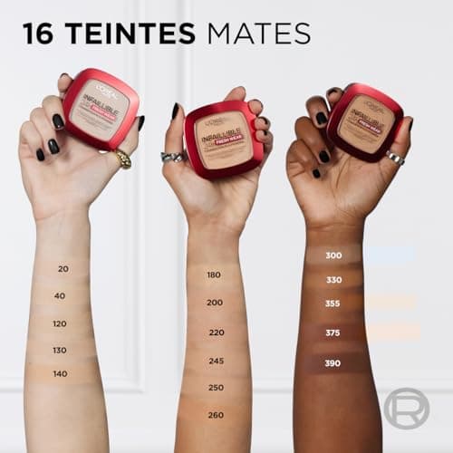 L'Oréal Paris - Long-lasting Powder Foundation - Waterproof - Infallible 24H Fresh Wear - Shade : Golden Beige (140) - 9 g - Image 7