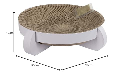 Kerbl Pet White Platinum Scratching Basket, 35X35X10cm, with Catnip - Image 7