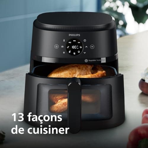 Philips Air Fryer Series 2000-6.2L, 13 Ways to Cook, RapidAir Technology, Up to 90% Less Fat, Cooking Window, 6.2L Tank, Touch Screen, Black (NA230/00) - Image 7