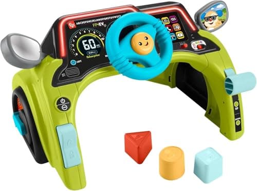 Fisher-Price My First Car Laughing and Learning Activity Centre, Learning Toy for Babies and Children from 6 Months, Multilingual Version, HYR92 - Image 2