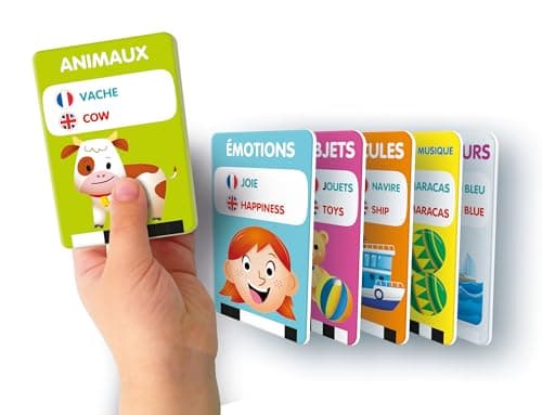 Clementoni | My 100 Bilingual First Words – Educational Electronic Toy for Children 2 to 4 Years | 50 Interactive Educational Cards | French-English | Linguistic Awakening Sounds Colors - Image 5