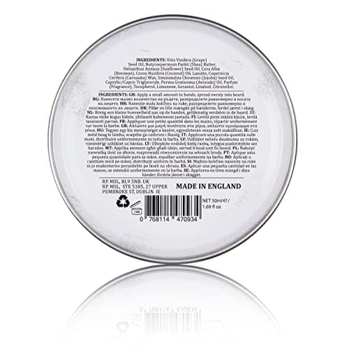Dapper Dan Nourishing Beard Balm, Blend of Essential Oils and Waxes for Sculpting, Styling and Nourishing Moustaches and Beards, Vanilla and Raspberry Fragrance, 1 x 50ml - Image 3