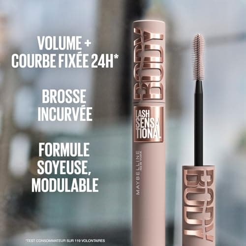 Maybelline New York Sensationnel Volume Mascara - Body - Double Helix Curved Brush - No Transfer, No Smudging - Very Black - 10ml - Image 4
