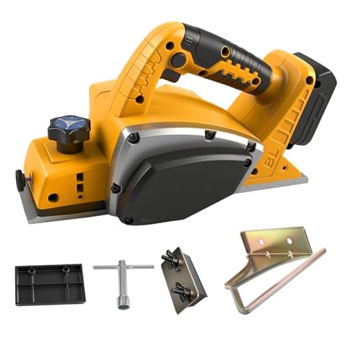 Portable Cordless Planer for DEWALT Battery 20V 15000RPM Brushless Electric Planer 82mm Cutting Width 0-2mm Cutting Depth for Woodworking, Woodworking Projects - Image 1