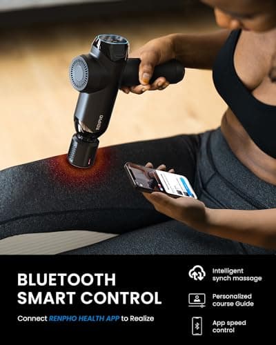 RENPHO Muscle Massage Gun, Massage Gun with Hot and Cold Head, Electric Massager with 6 Massage Heads, Deep Muscle Massager 3200rpm, Type-C Charging Ultra Silent - Image 5