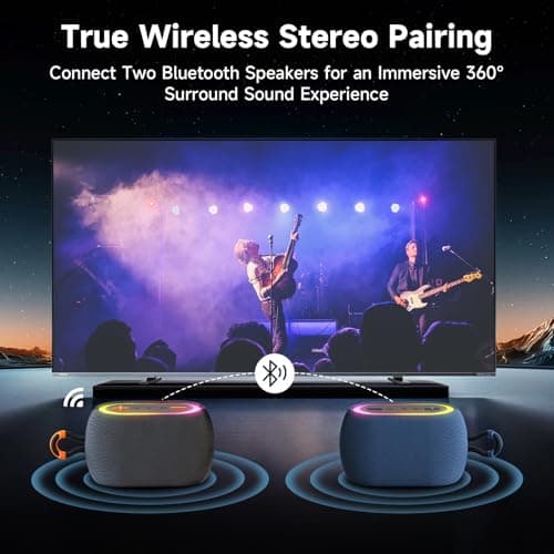 Tisco Portable Bluetooth Speaker 15W Powerful Bluetooth 5.3 Speaker with Powerful Bass, 2500mAh 24H Battery Life, IPX5, Pairing TWS, AUX/USB/TF Card, for Party/Travel/Outdoor, Blue - Image 7