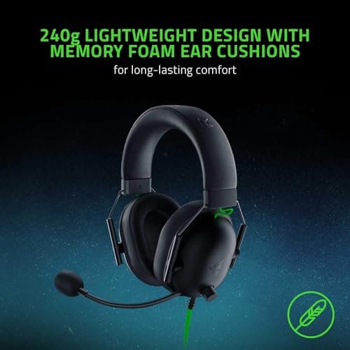 Razer BlackShark V2 X Gaming Headphones: 7.1 Surround Sound 50mm Memory Foam Driver - PC, PS4, PS5, Nintendo Switch, Xbox One, Xbox Series X & S, Mobile - 3.5mm Jack Black - Image 7
