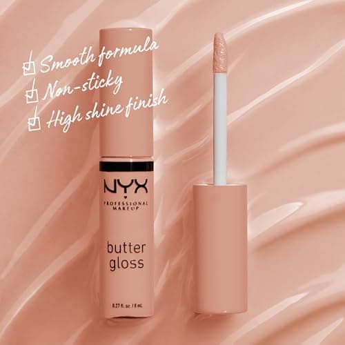 NYX Professional Makeup Plumping Lip Gloss, Plumping Lip Gloss, Non-Sticky, Soft and Creamy Texture, Wear Alone or with Lipstick, Butter Gloss, Shade : Madeleine (14) - Image 4