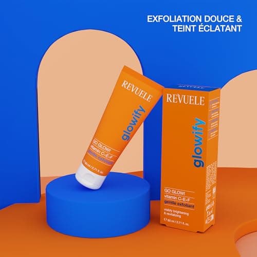 REVUELE Go Glow! Gentle Face Scrub – Vitamins C+E+F, Exfoliating Gel with Microcrystals, Brightens and Evens Complexion, Revitalizing and Antioxidant, 80 ml - Image 4