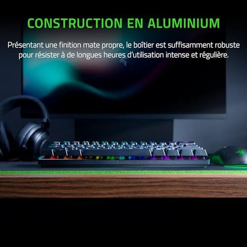 Razer Huntsman Mini (Switches Red) - 60% Compact Gamer Keyboard (Silent and Linear Opto-Mechanical Switches, PBT Keys, Detachable USB-C Cable) AZERTY Keyboard | Black - Image 7