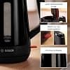 Bosch, Electric kettle, MyMoment, ergonomic handle, large opening, triple safety, anti-limescale filter, capacity 1.7 L, high-quality plastic, black, TWK1M123 - Image 6