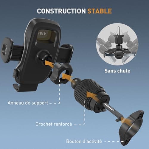 YISH Car Phone Holder 360° Rotation [Upgraded Clip] Mobile Phone Holders for iPhone, Samsung, Google, Sony - Image 4